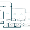 Floor plan: Two Bedroom with Den