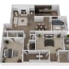 Floor plan: 2BRL - 2 Bedroom - Luxe