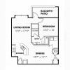 Floor plan: 1 Bedroom/1 Bath