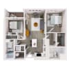 Floor plan: Dillon: Luxury 2 Bedroom
