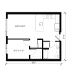 Floor plan: 1 Bedroom - A22