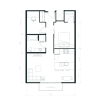 Floor plan: One Bedroom + Den B
