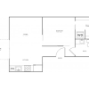 Floor plan: One Bedroom One Bath (515 SF)
