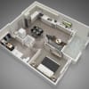 Floor plan: 1 Bed/1 Bath