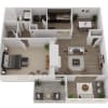 Floor plan: 1ARE - 1 Bedroom - Elite