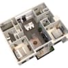 Floor plan: 2 Bed 2 Bath C