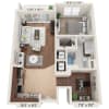 Floor plan: One Bedroom with Den A1A