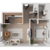 Floor plan: 1 Bedroom Market Rate