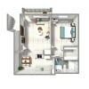 Floor plan: 1Bed 1Bath