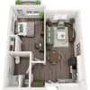 Floor plan: 1x1 - B1
