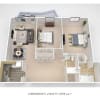 Floor plan: PCH 2 Bdrm - A