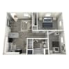 Floor plan: 2 Bed 1 Bath - A