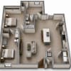 Floor plan: 2 bedroom 2 bathroom