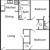 Floor plan: 2 Bedroom