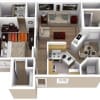 Floor plan: 1 Bed 1 Bath