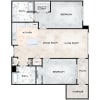 Floor plan: 2 Bedroom 2 Bath B