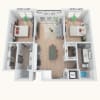 Floor plan: B1 900sf 2/2