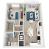 Floor plan: A3-1BR-1BA-757-766sf