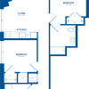 Floor plan: 2 Bedroom, 2 Bath - 856