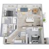 Floor plan: 2 BR 2B B1.1