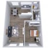 Floor plan: One Bedroom/One Bath