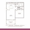 Floor plan: 1 bed/1 bath
