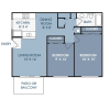 Floor plan: 2 Bedroom 1 Bathroom A