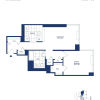 Floor plan: 1 Bed 1 Bath J