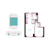 Floor plan: 1 Bedroom 1 Bath T