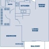 Floor plan: 1 Bedroom/ 1 Bath