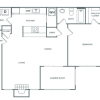 Floor plan: One Bedroom One Bath (910 SF)