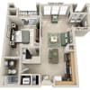 Floor plan: One Bedroom Den (A1DD)