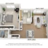 Floor plan: 1x1 750 sf