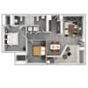 Floor plan: 2 Bed 2 Bath