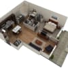 Floor plan: 1 BR Designer Courtyard