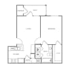 Floor plan: One Bedroom One Bath Junior