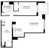 Floor plan: 1 Bed/1 Bath Den-B02