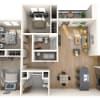 Floor plan: 3 Bedrooms, 2 Bathrooms