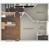 Floor plan: 1X1 B