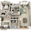 Floor plan: Two Bedroom (B2B)