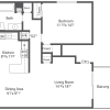 Floor plan: 1BR 1BA (780sf)