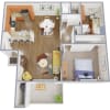 Floor plan: 1x1 Standard Wood Plank 