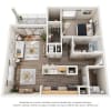 Floor plan: 1A 1 Bedroom