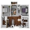 Floor plan: Apartment 2 Bedroom 2 Bathroom