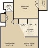 Floor plan: 1x1- 650sq.