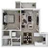 Floor plan: One Bedroom Large