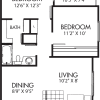 Floor plan: Two Bed One Bath