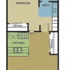 Floor plan: 1 Bedroom 1 Bathroom