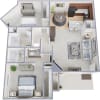 Floor plan: 2 Bed 2 Bath Flat
