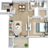 Floor plan: Deluxe 1 Bedroom